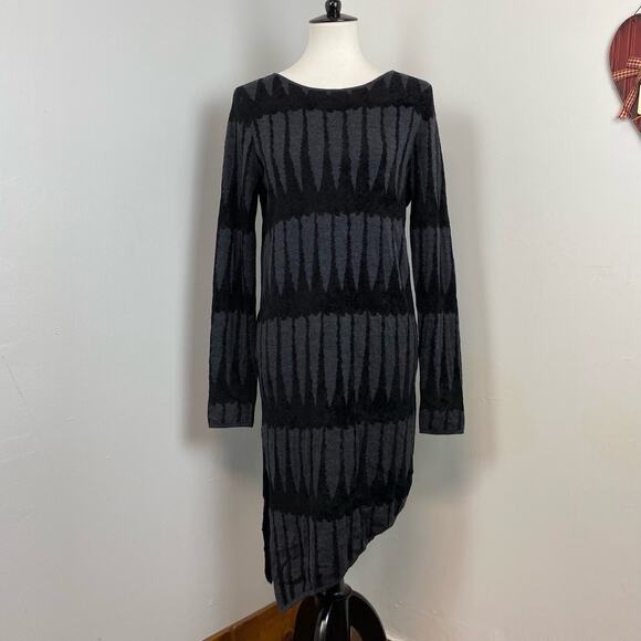 Skull Cashmere Black Belinda Asymmetrical Long Sleeve Wool Sweater Dress Small - Picture 1 of 10